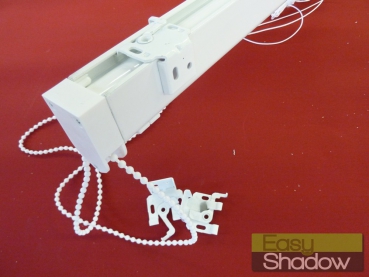 Easy-Shadow hochwertige Raffrollo Faltrollo Rollo-Technik geschlossene Kassette mit Kettenzug / Seitenzug - Bandlänge für die maximale Höhe von 3 Meter - inkl. Universal Wand- und Deckenträger - ohne Stoff