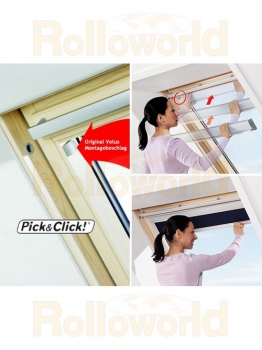 Original Velux Verdunkelungs-Rollo mit Seitenschienen Pick und click Montage